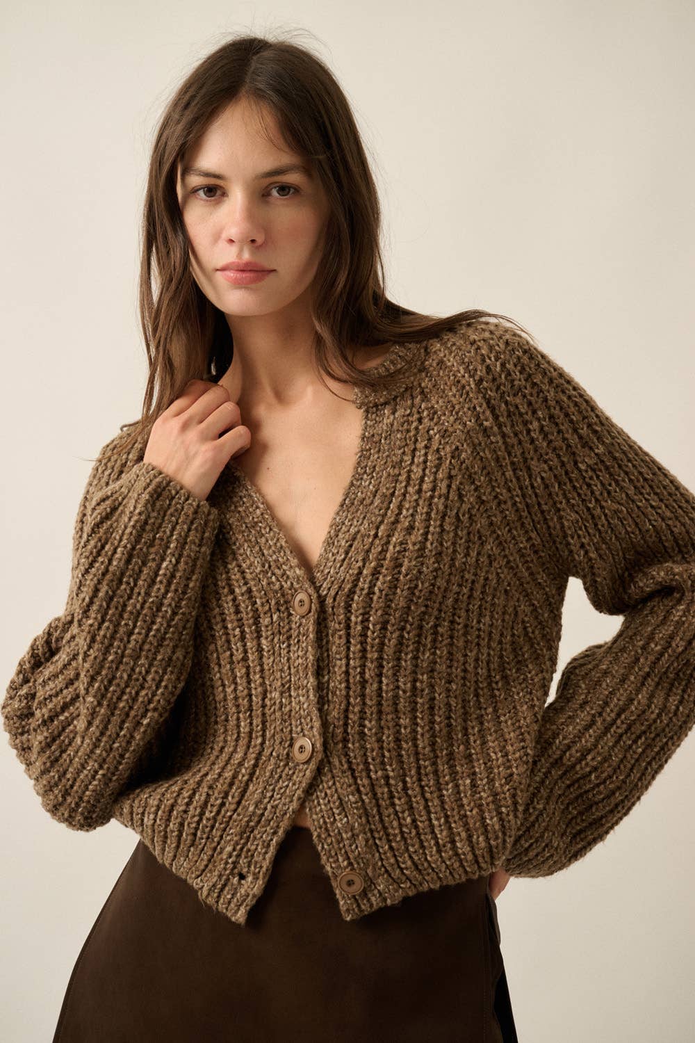 Confetti Button-Front Cardigan Sweater
