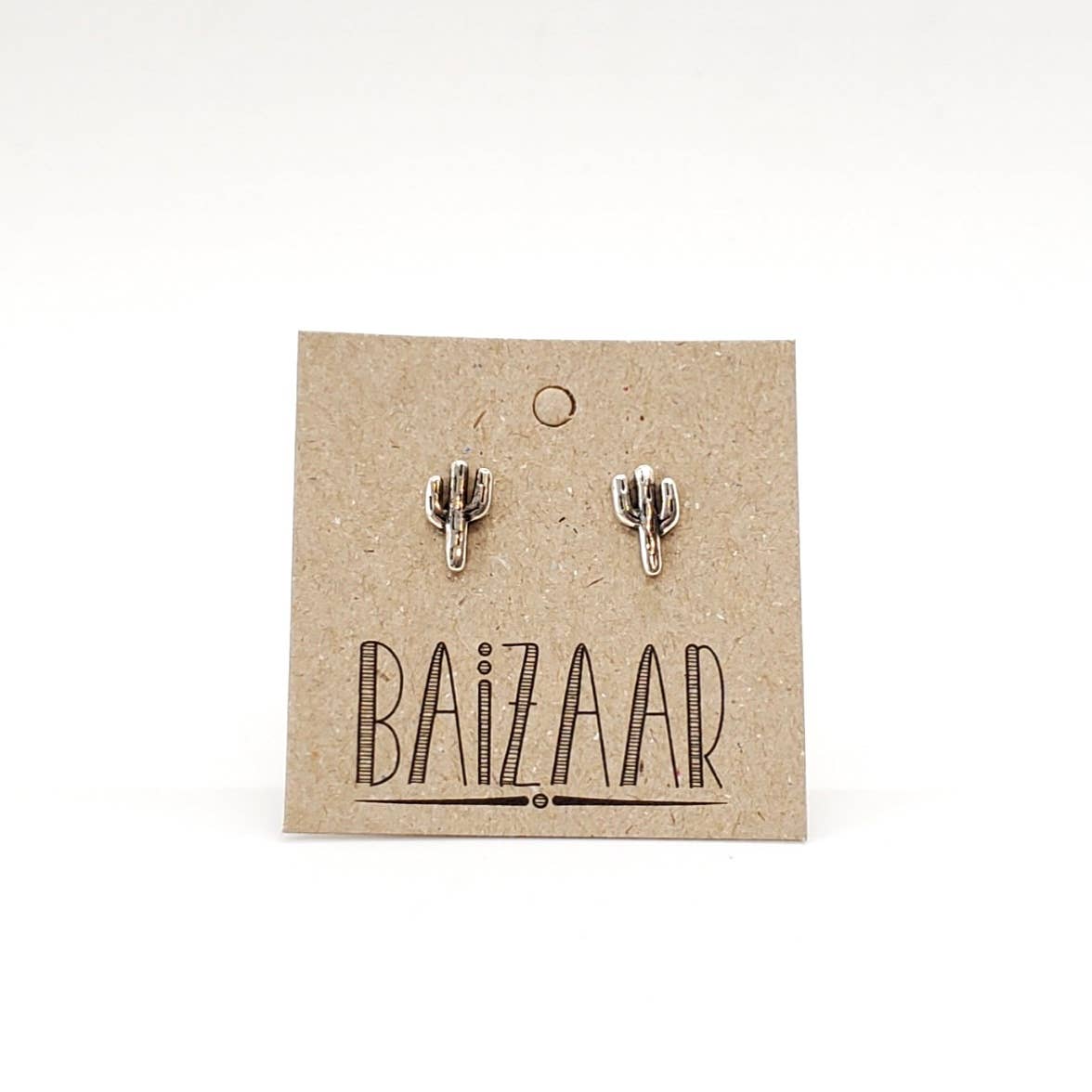 Sterling Silver Cactus Stud Earrings