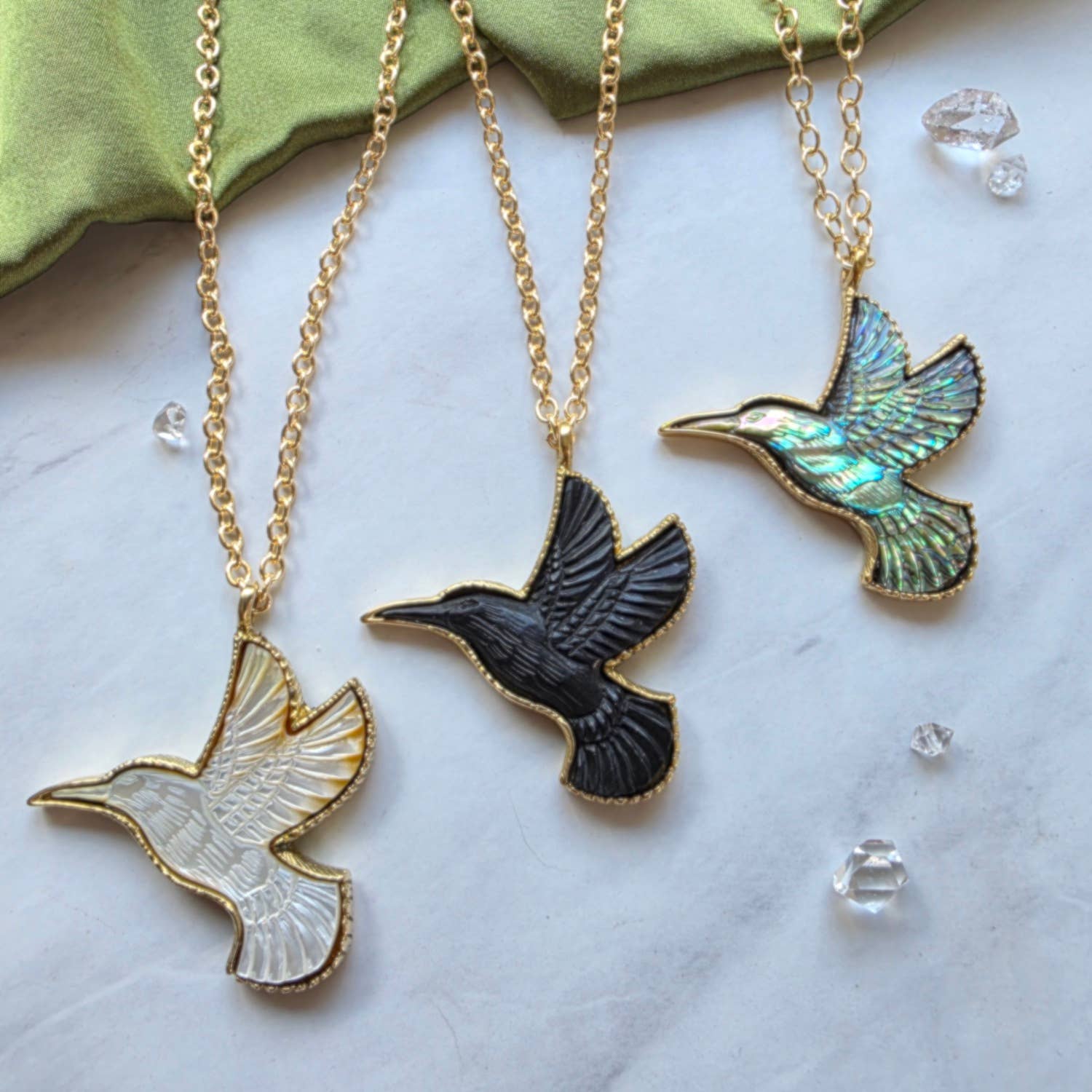 Hummingbird Spirit Animal Necklace - Ebony