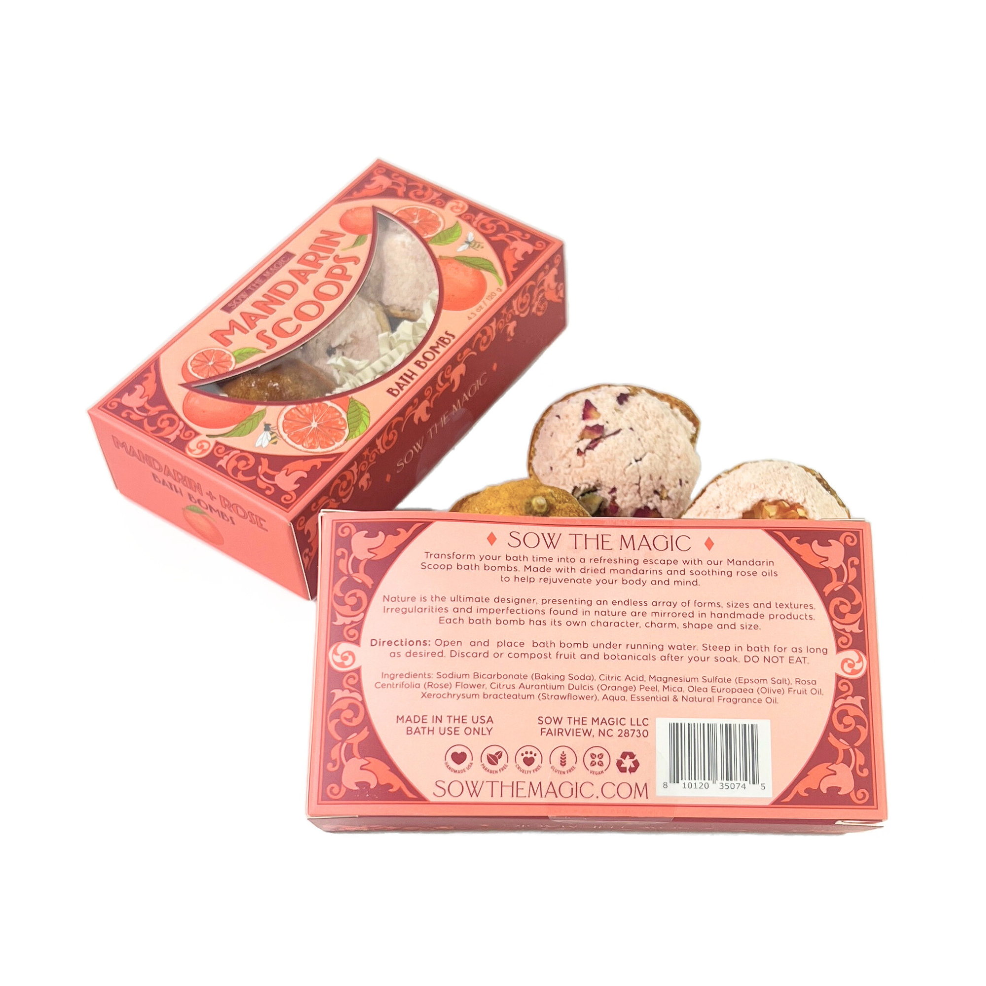 Mandarin Scoops Bath Bomb Gift Set made with Botanicals + Fruit