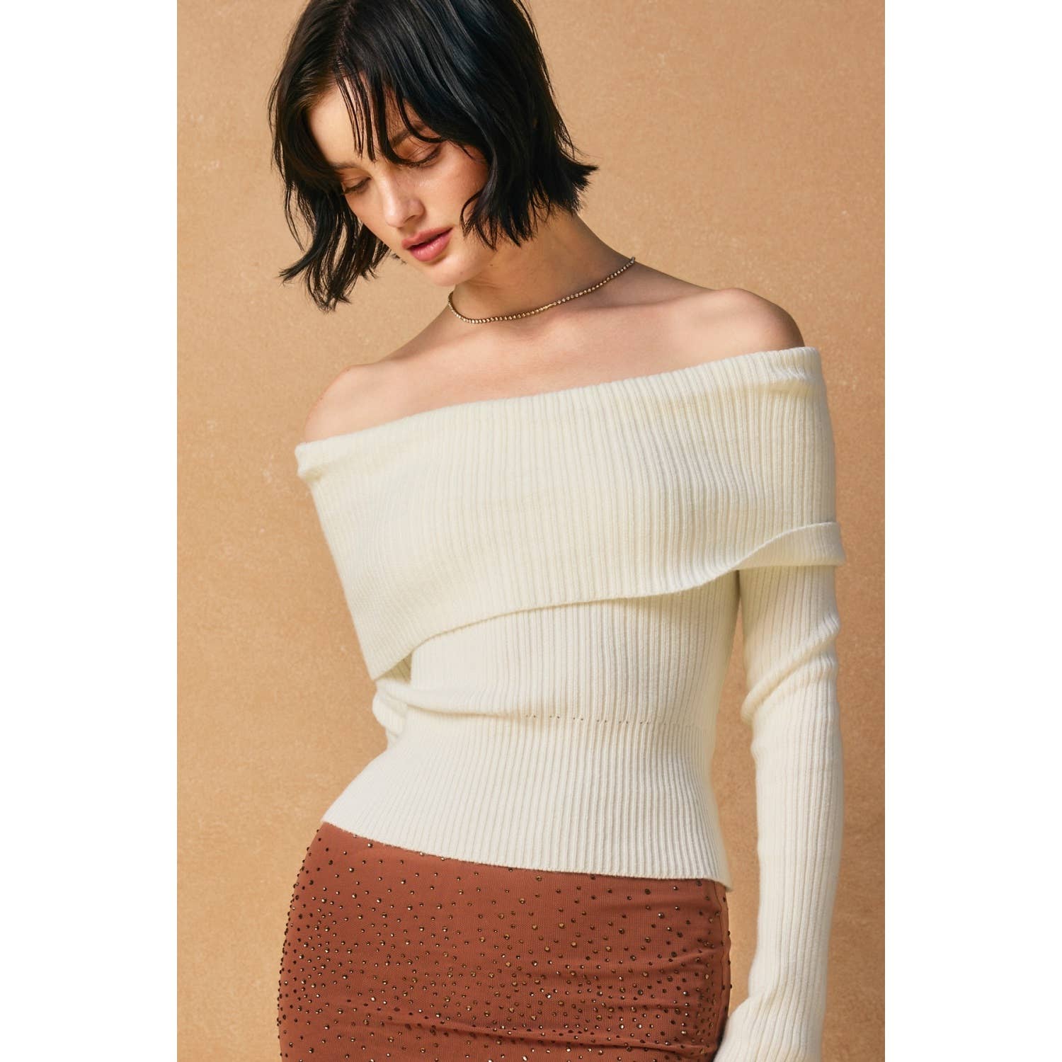 Foldover Off The Shoulder Sweater (1)