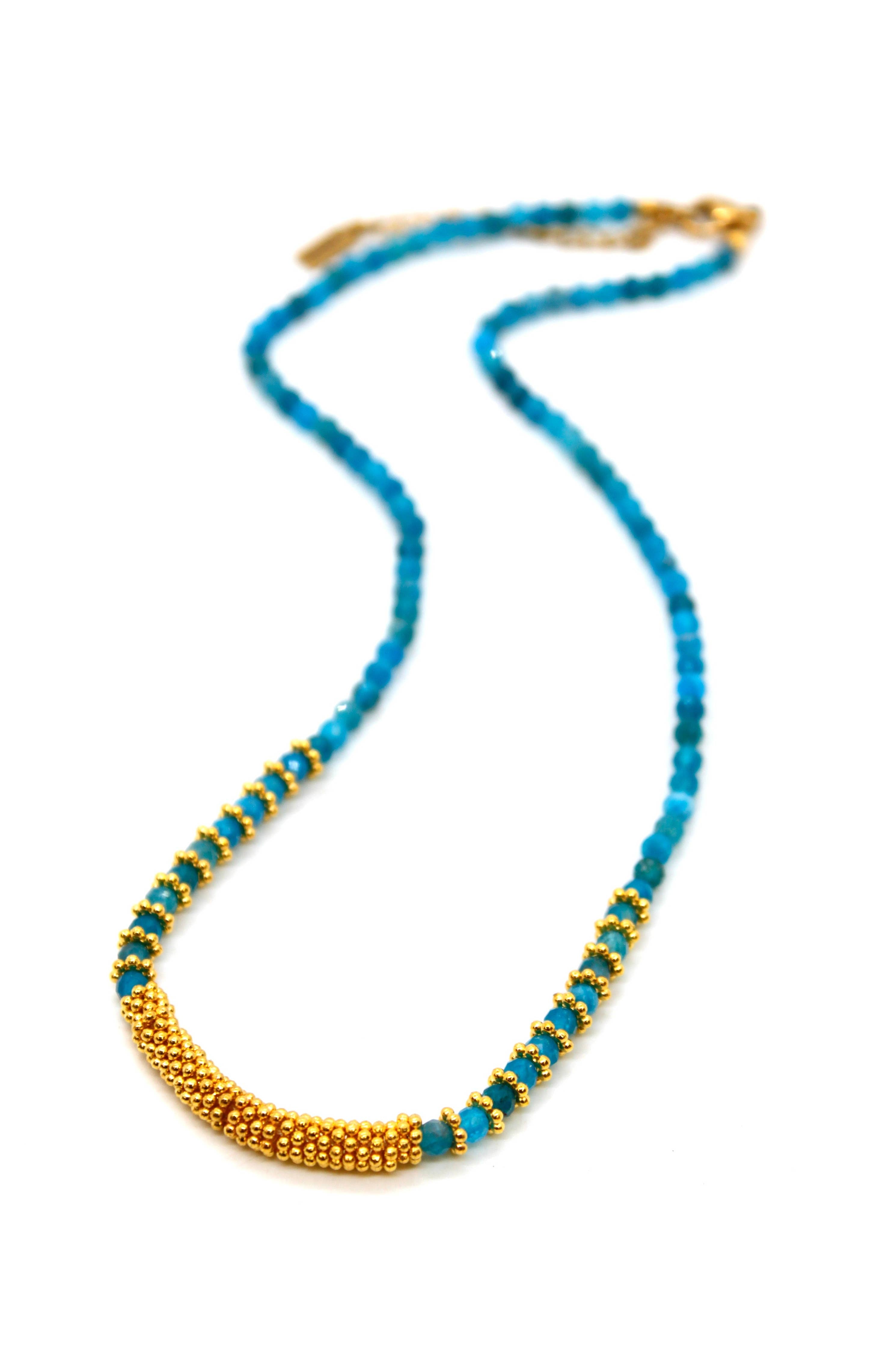 Apatite  and Gold Necklace - N2-2567A