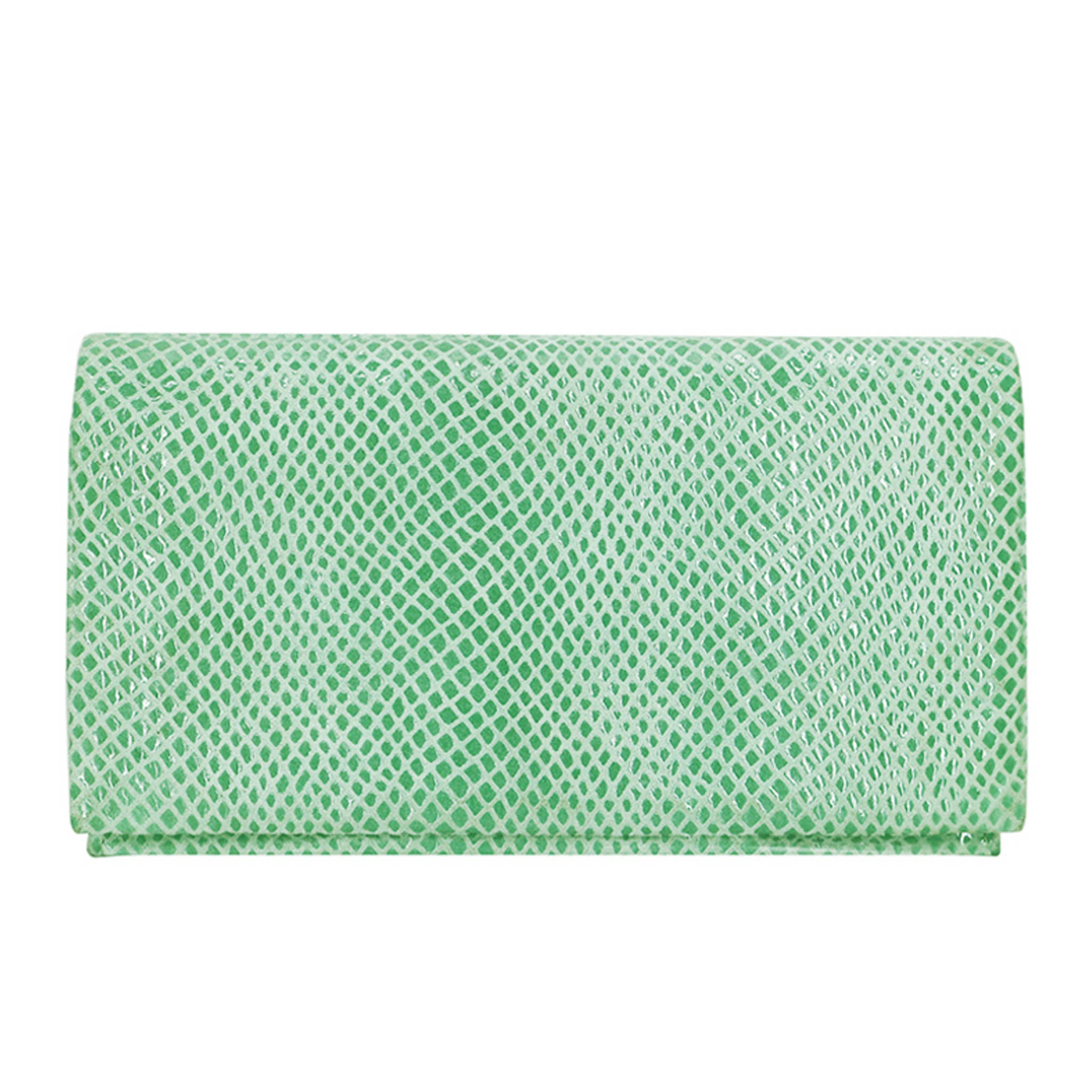 Gio Handcrafted Leather Wallet in green textured pattern with sleek and elegant design for everyday use