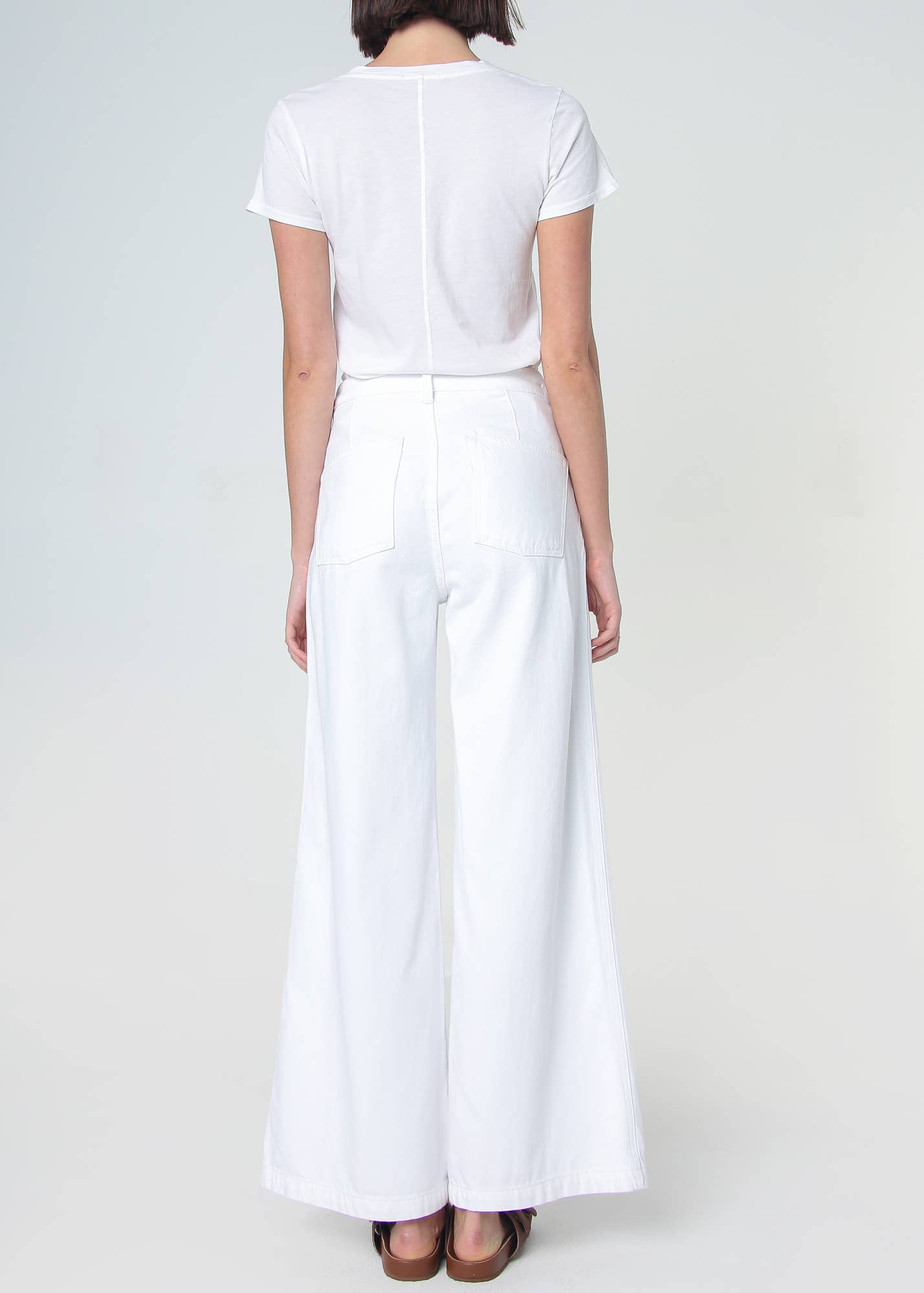 Dina High Waisted Wide Leg Jean - White