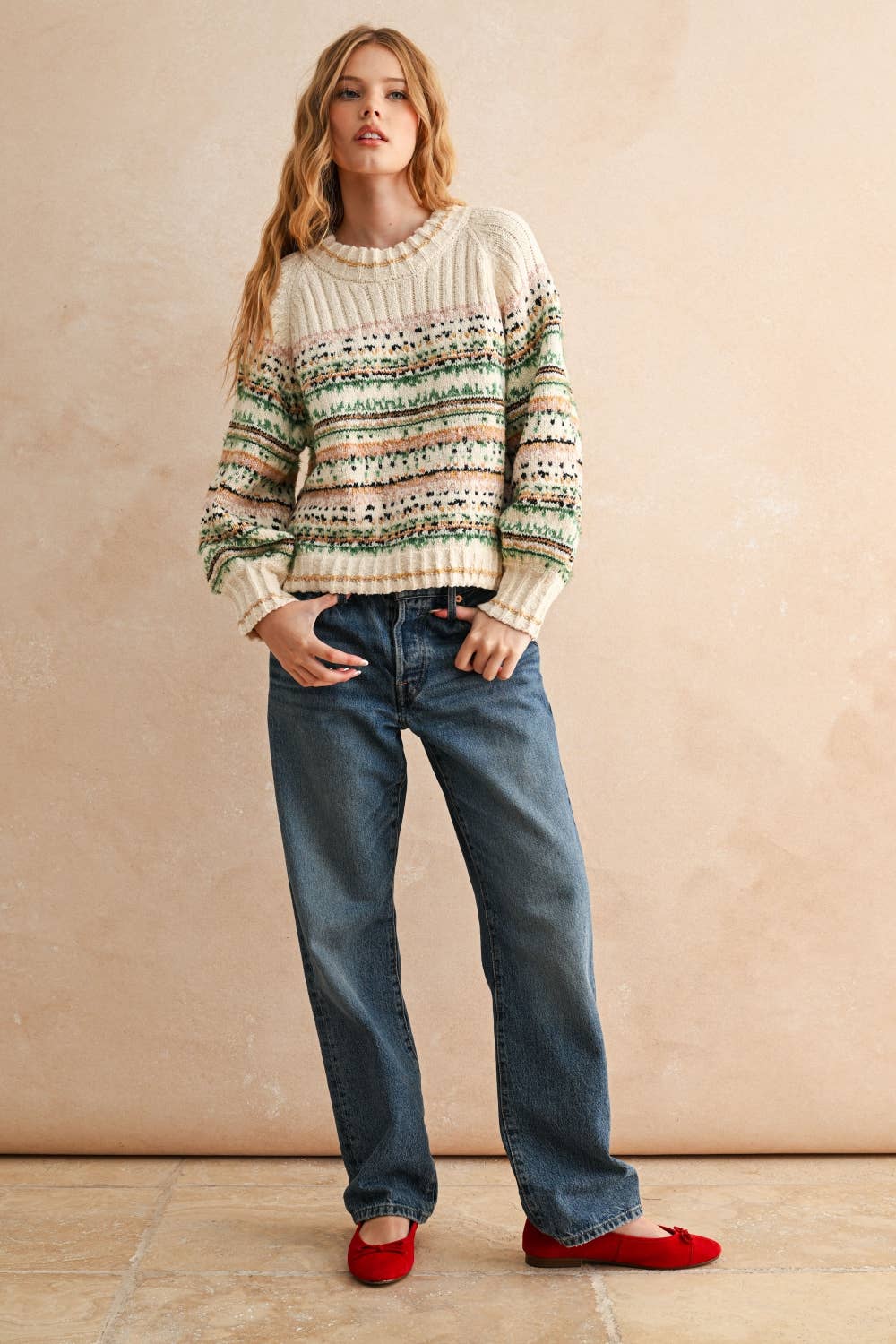 T5425   MULTI COLOR SWEATER TOP