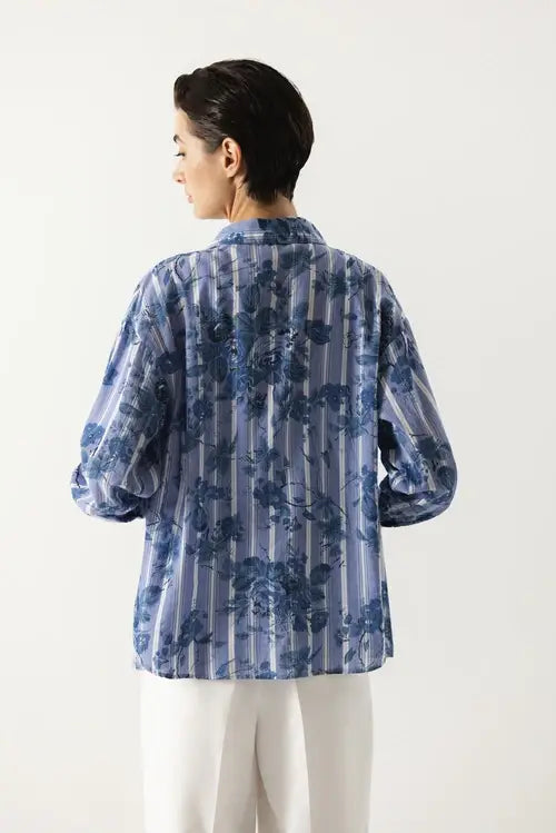 Striped Shirt With Floral Print
