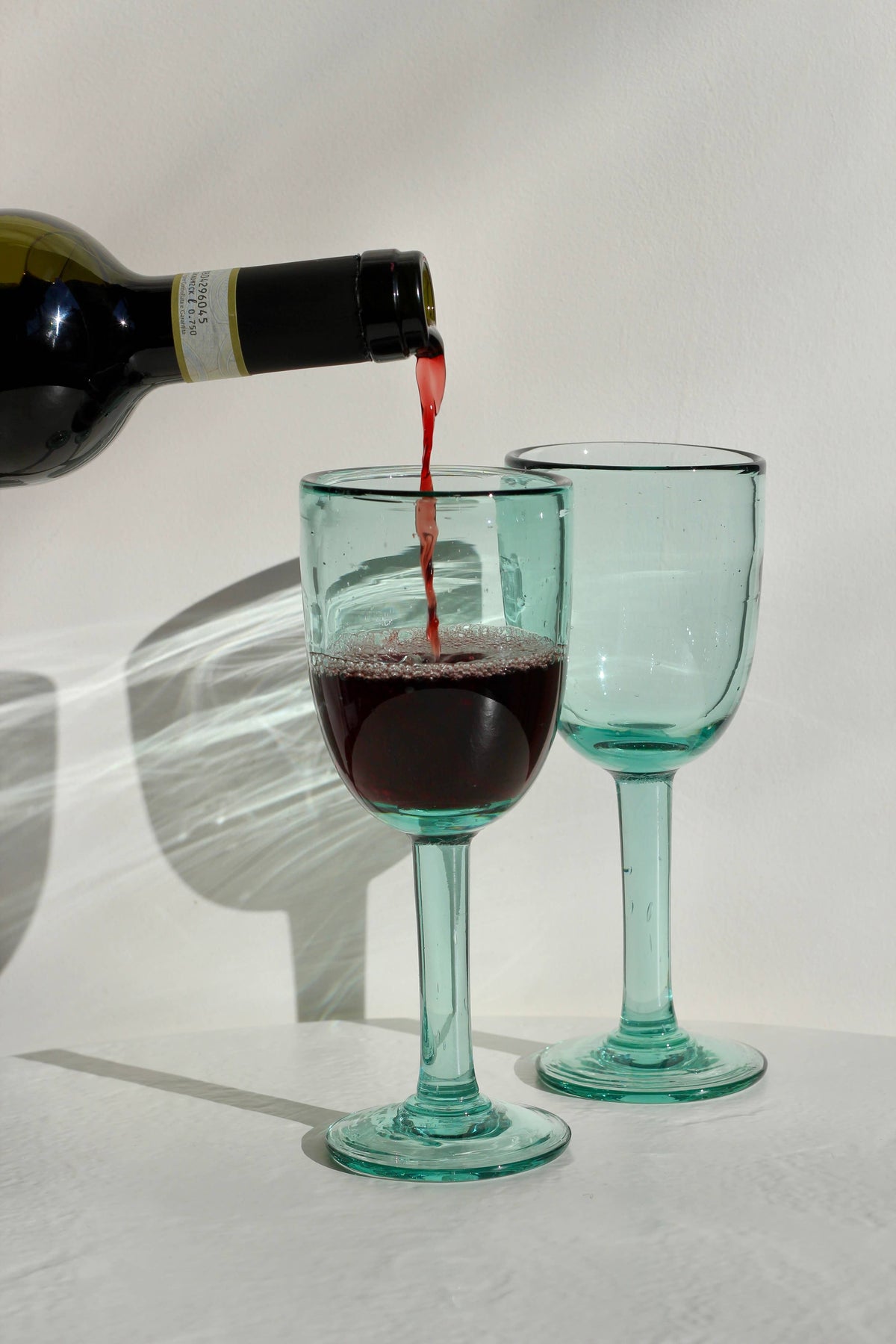 Artisan Made Wine Glass - Handblown, Recycled Glass