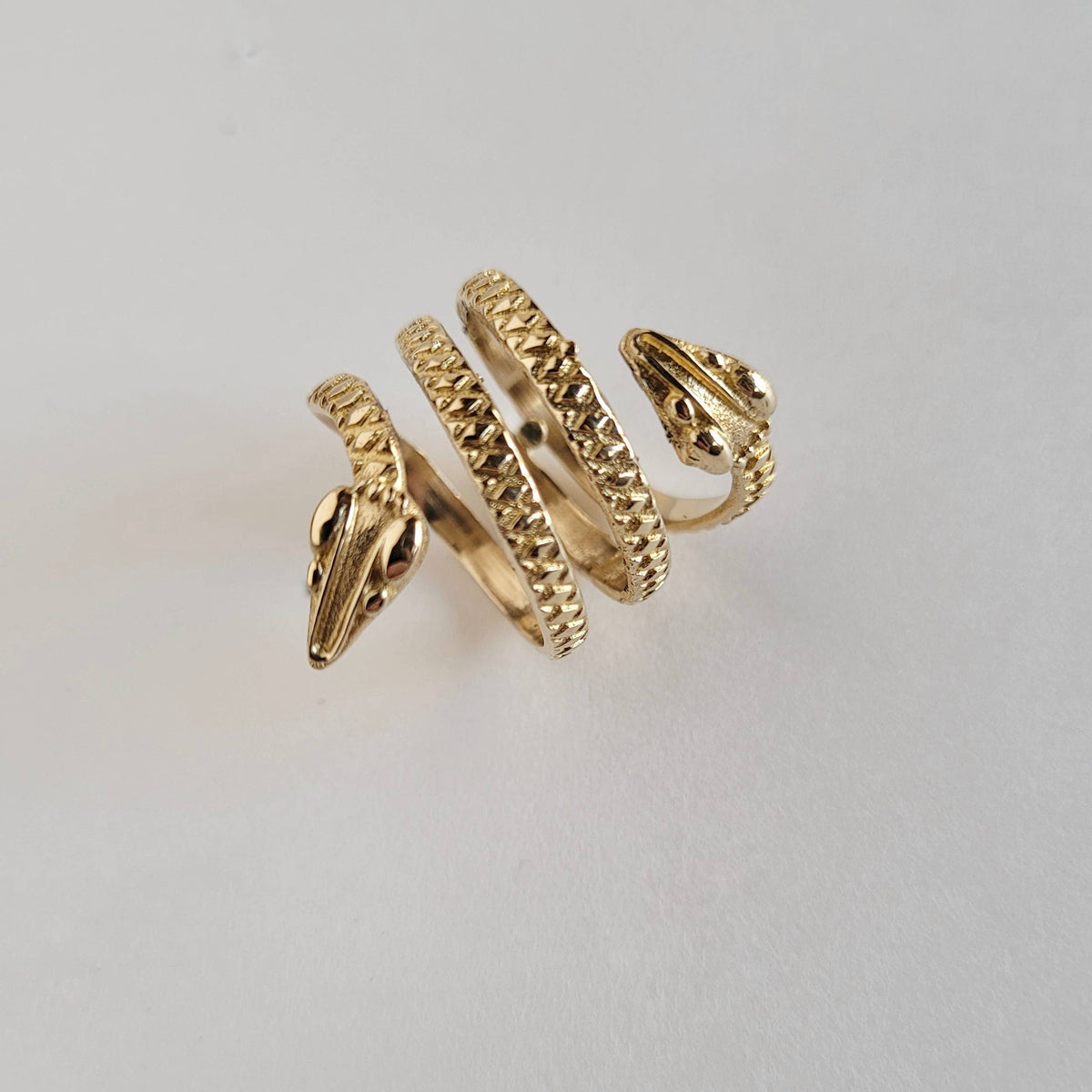 Brass snake serpent animal spiral ring