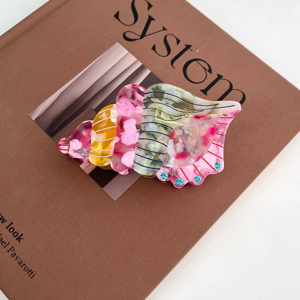 Colorful Conch Hair Clip, Ocean - Inspired Acetate Hair Claw