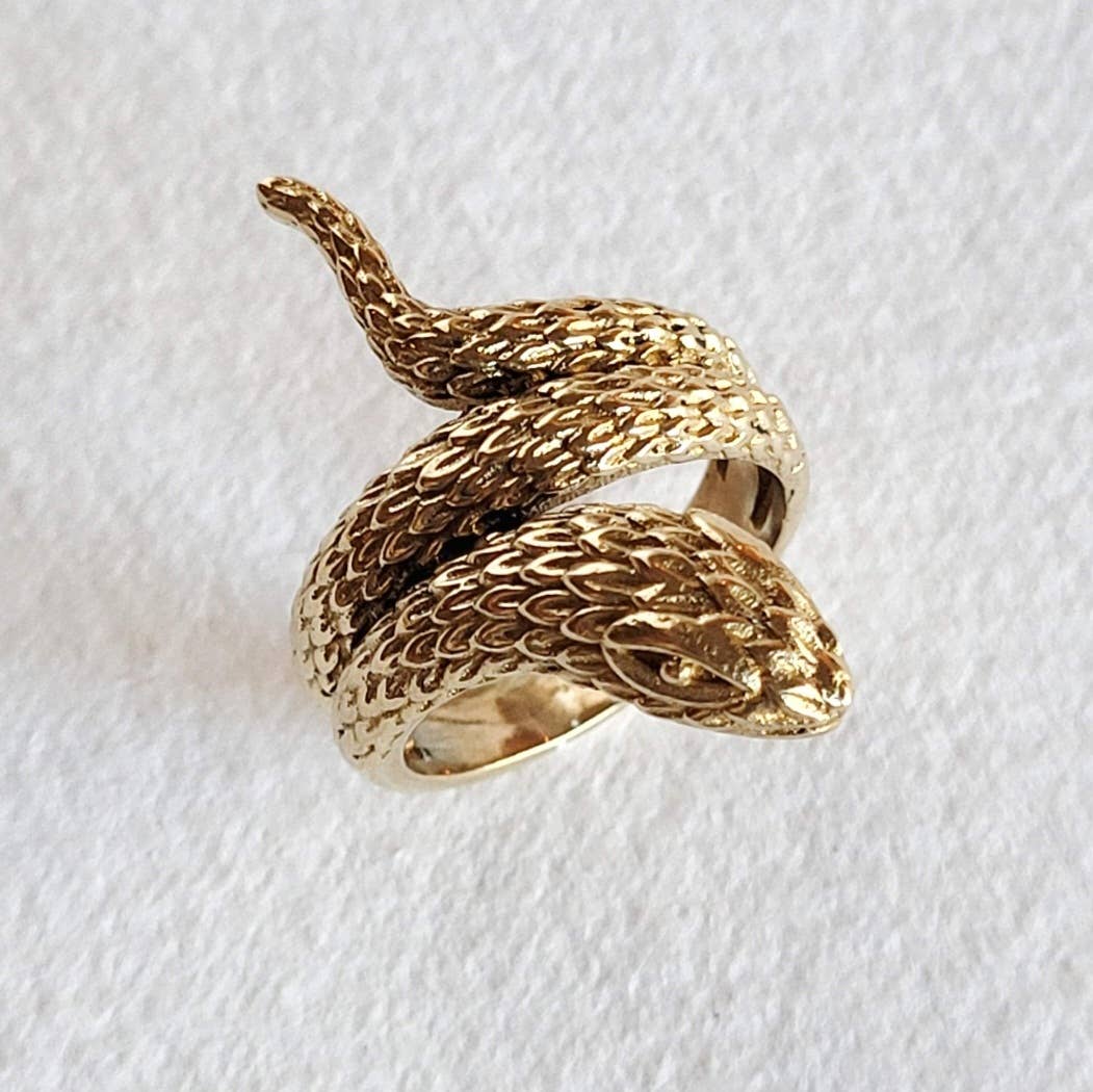 Brass snake serpent cobra ring  handmade