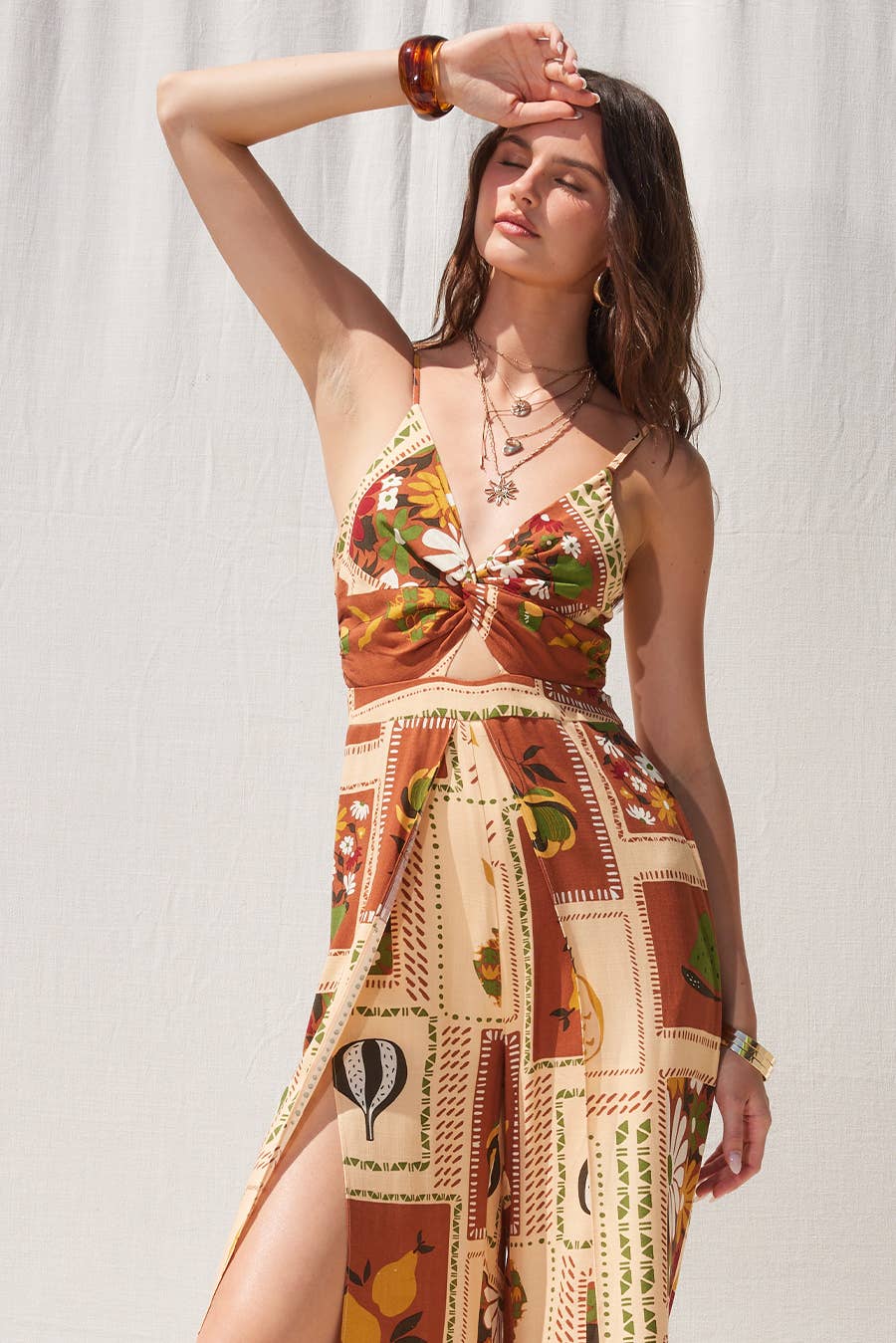 Printed Knot Jumpsuit