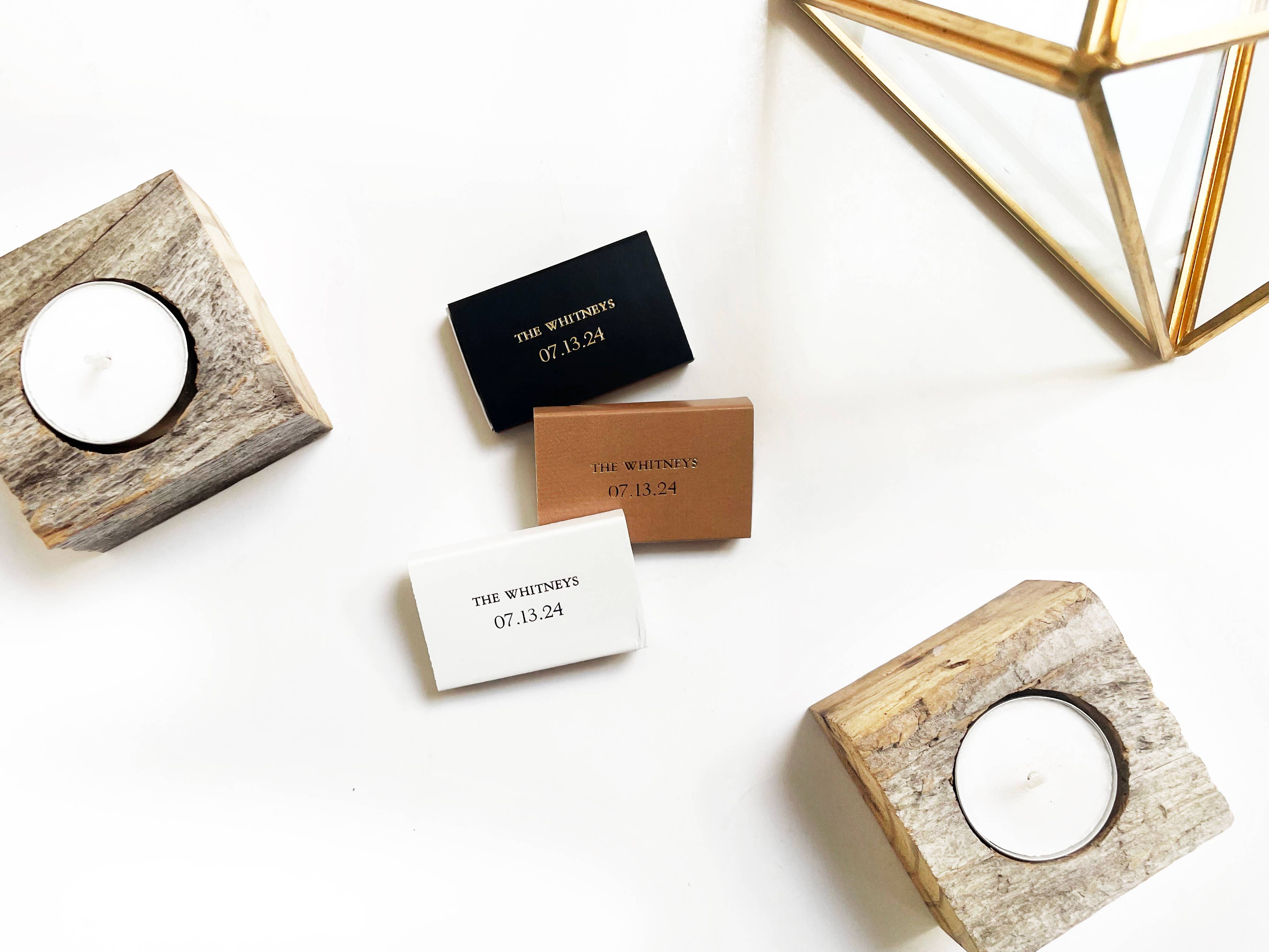 Custom Text DOUBLE-SIDED Foil Emboss Matchbox | Smaller Font