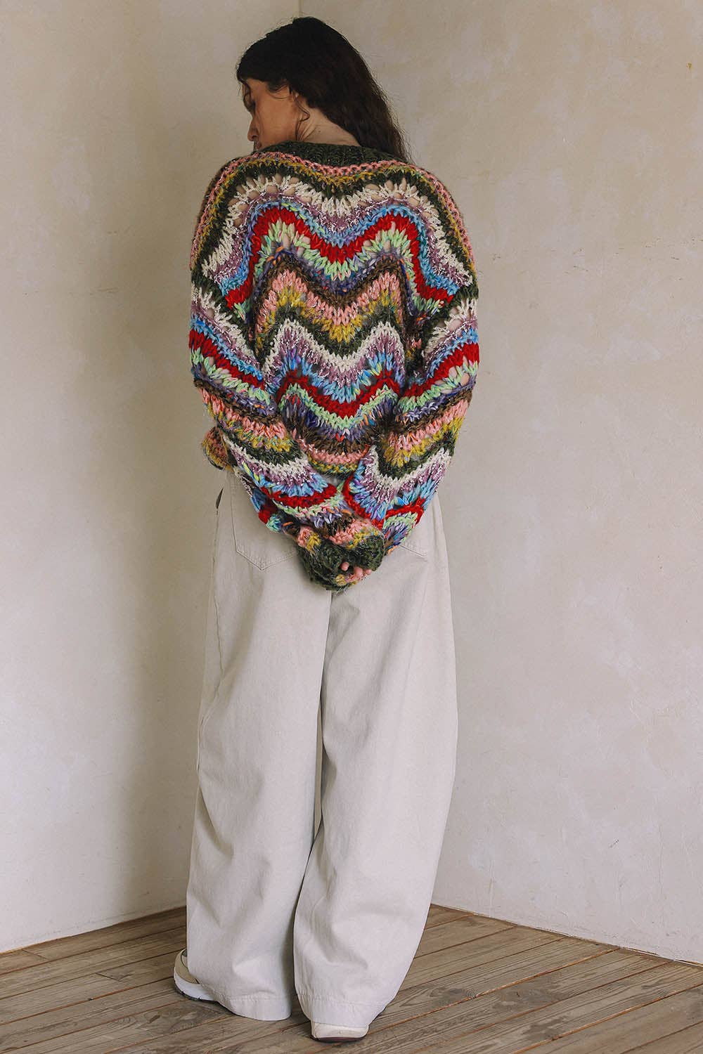 LONG SLEEVE CHEVRON KNITTED SWEATER