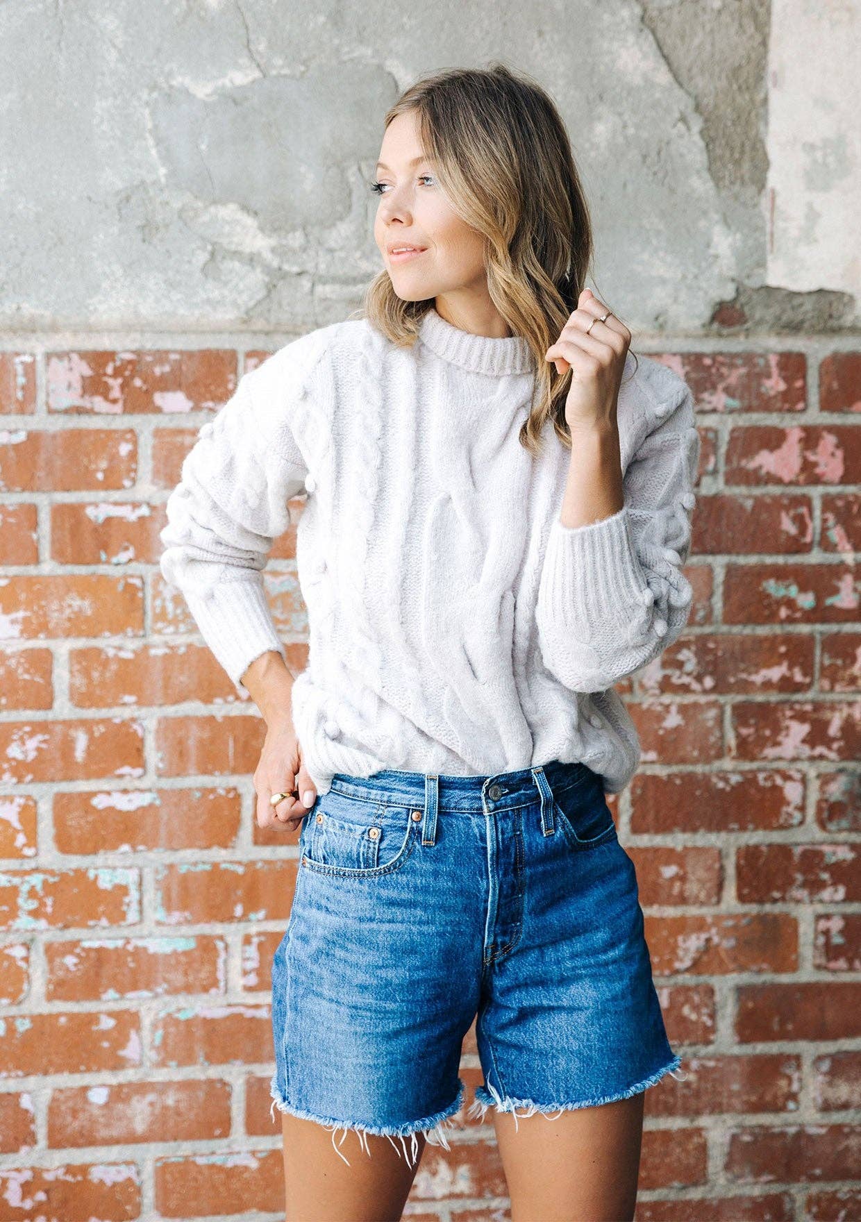 Cable Knit Mock Neck Cozy Sweater