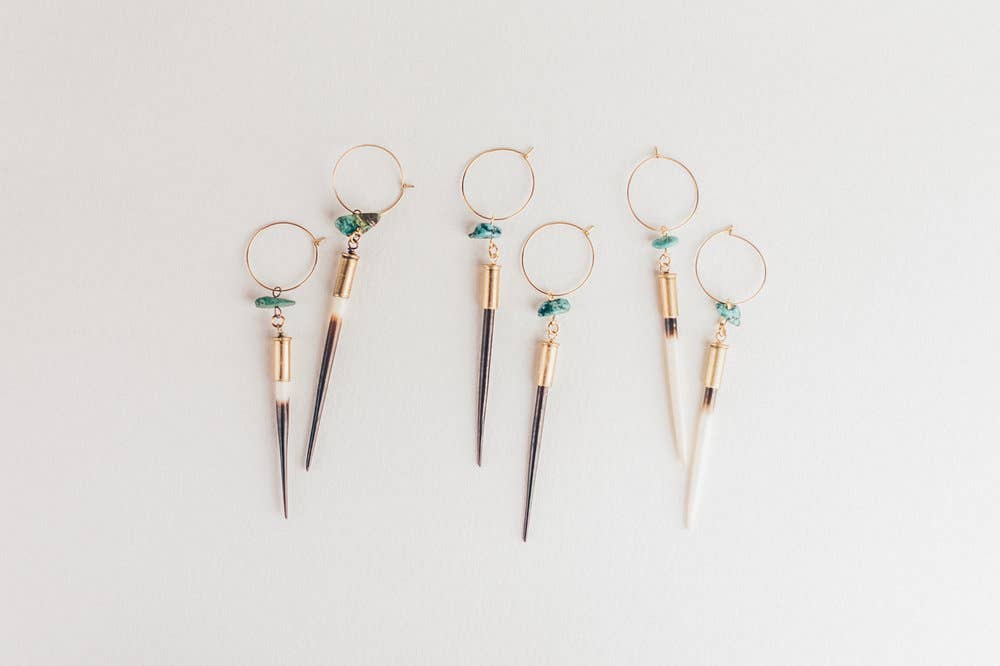 Yellowstone Beth Dutton Quill Earring // Hoop with Turquoise