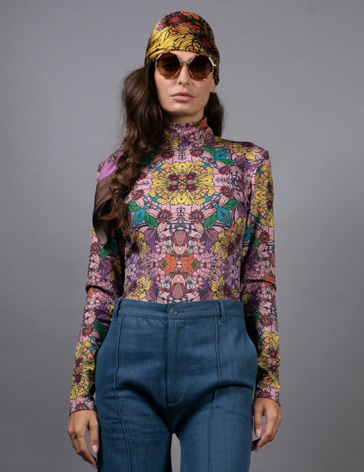 Golden Garden Roll-Neck Bodysuit