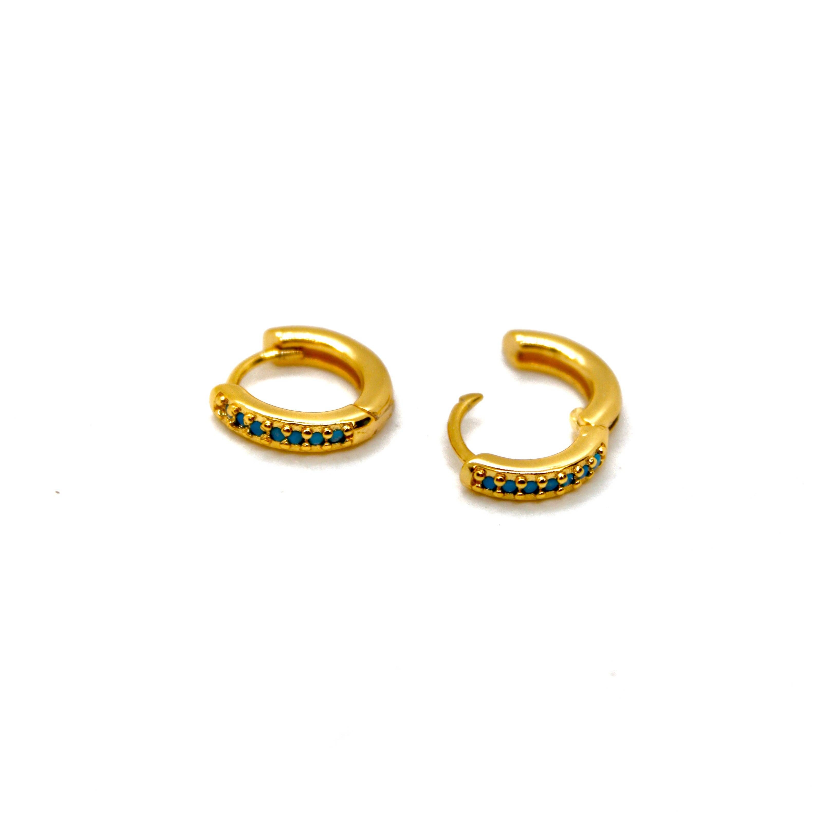 Turquoise Huggie Earrings - E4-408