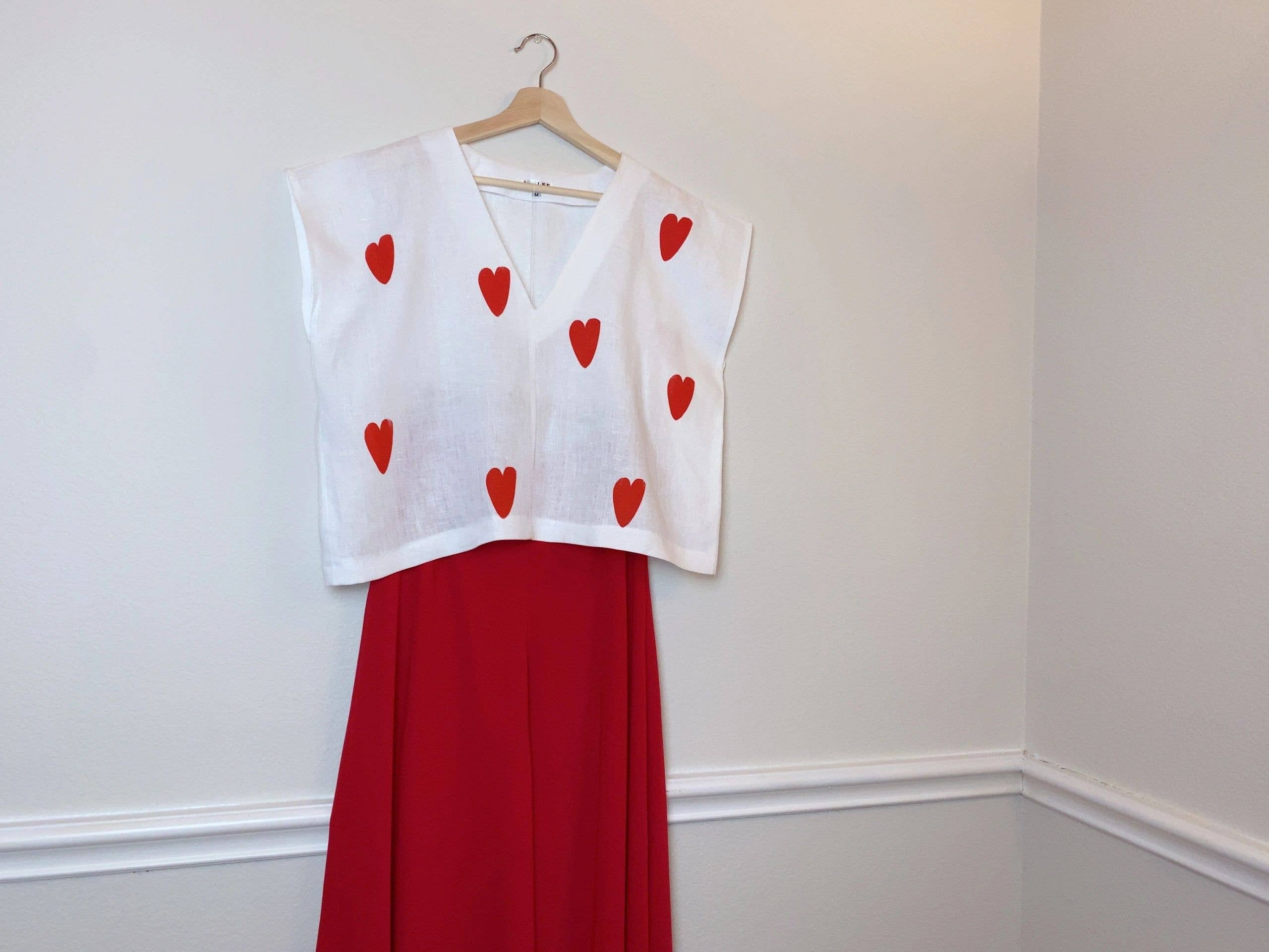 Heart Linen Top