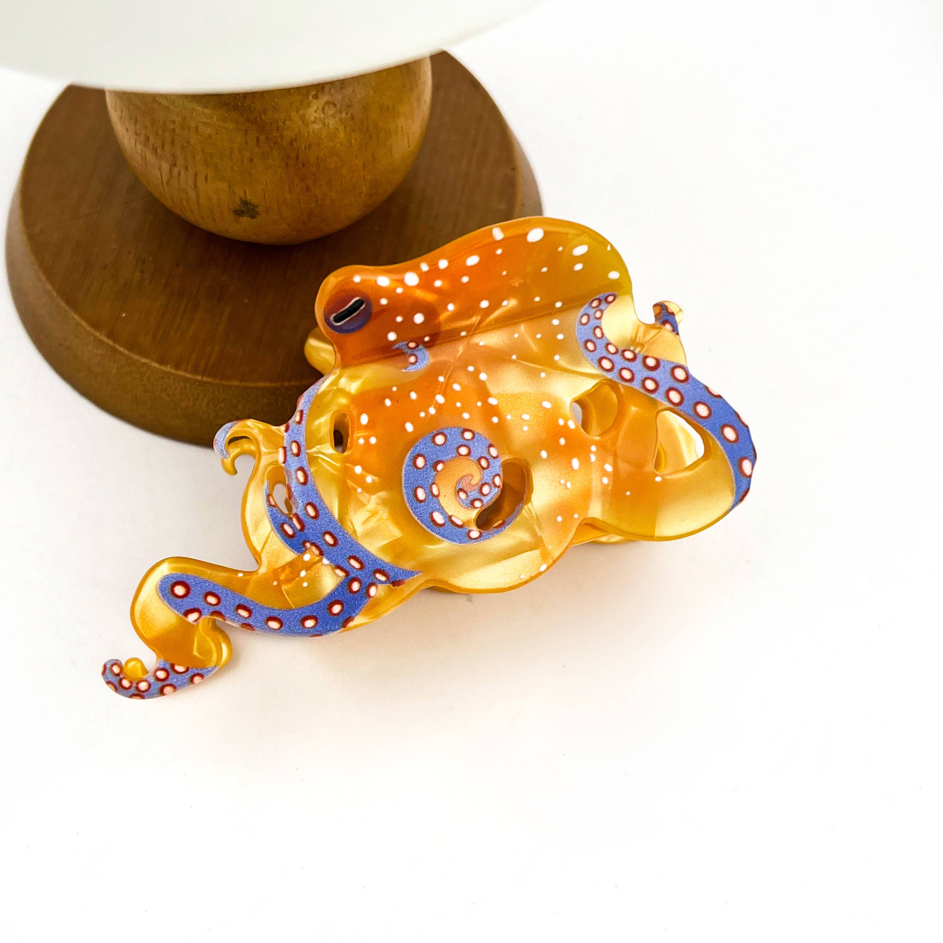 Blue Ring Octopus Hair Claw Clip, Acetate Hair Clip