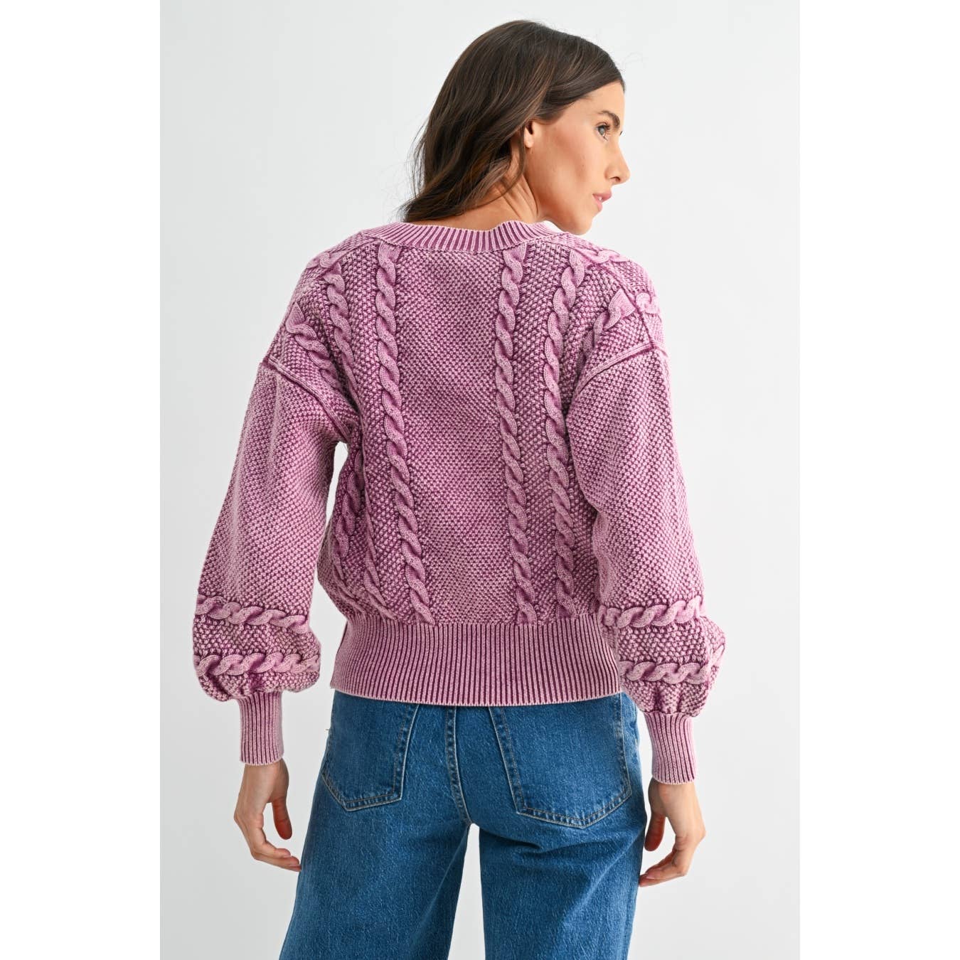 Washed Berry Cardigan