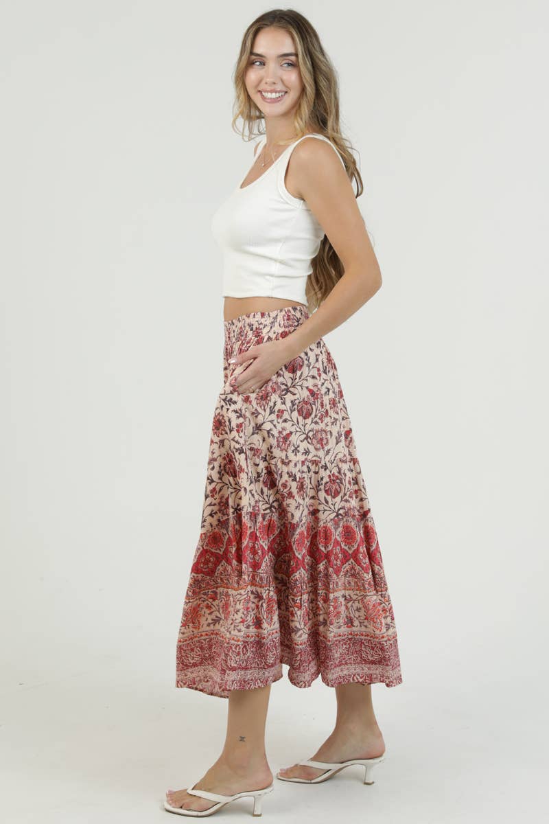 Desert Mosaic Midi Skirt
