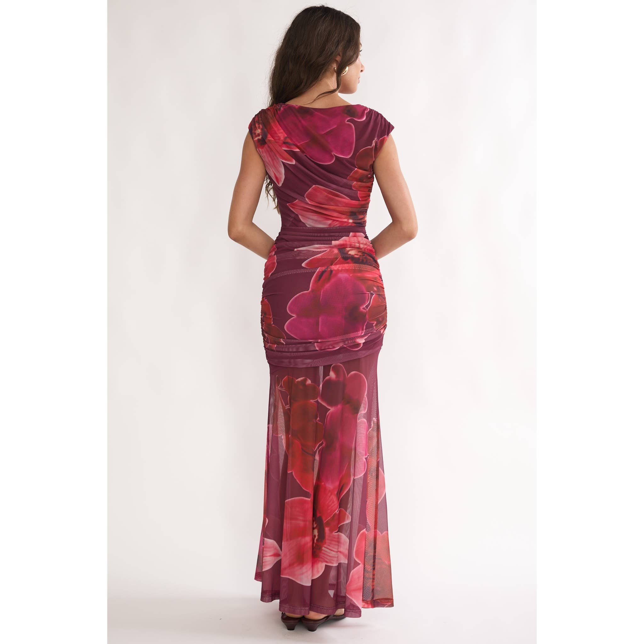 FLORAL MAXI BODICE DRESS