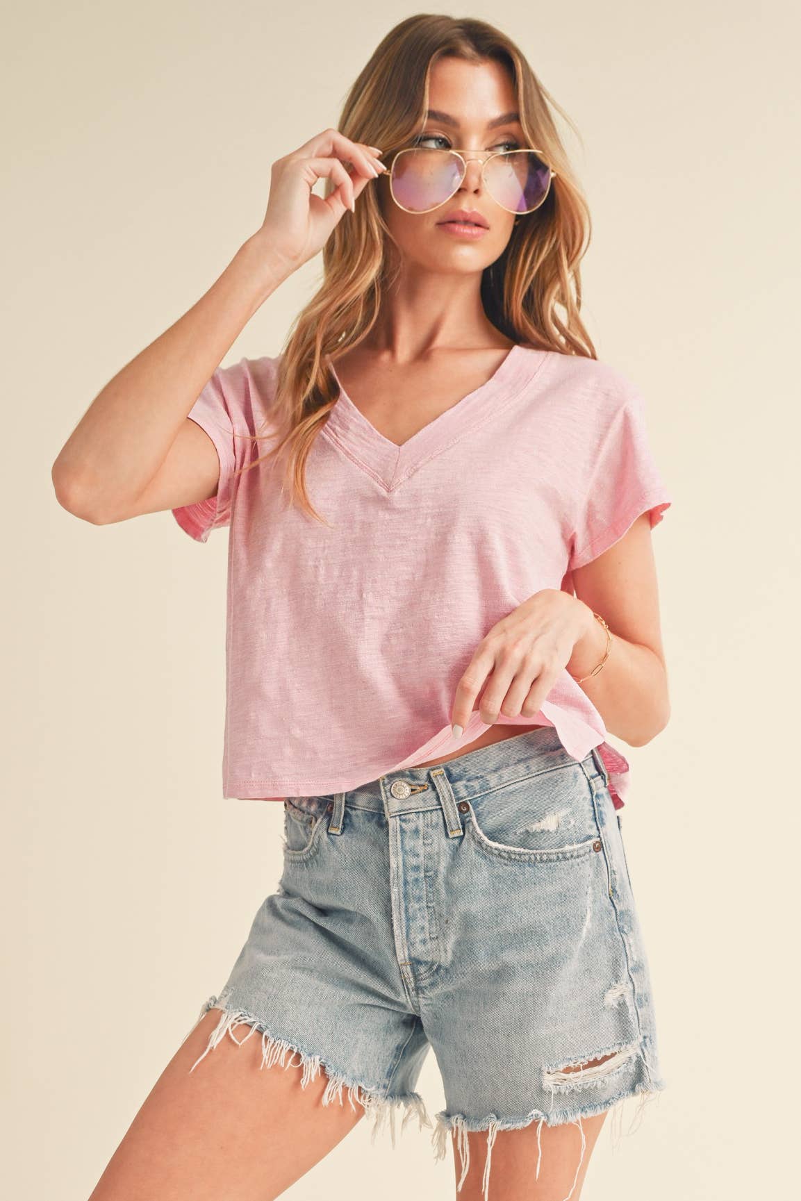 8281DK Til V-Neck Baby Top: Sky / Contemporary / S