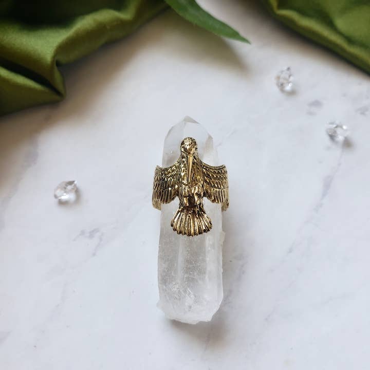 Hummingbird Ring - Brass Spirit Animal Statement Ring