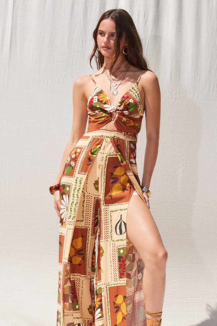 Printed Knot Jumpsuit