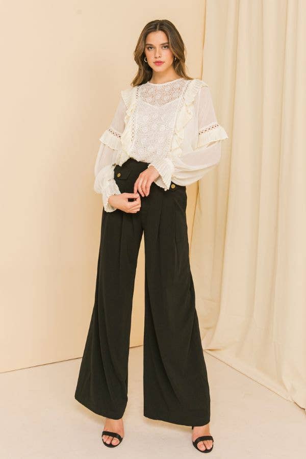 Woven Eyelet Sheer Top