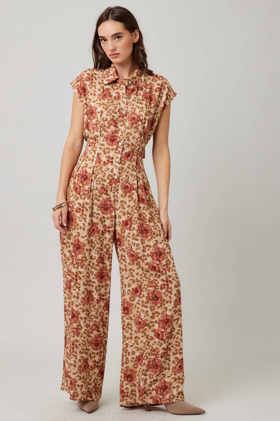 Printed Cut Out Back Jumpsuit