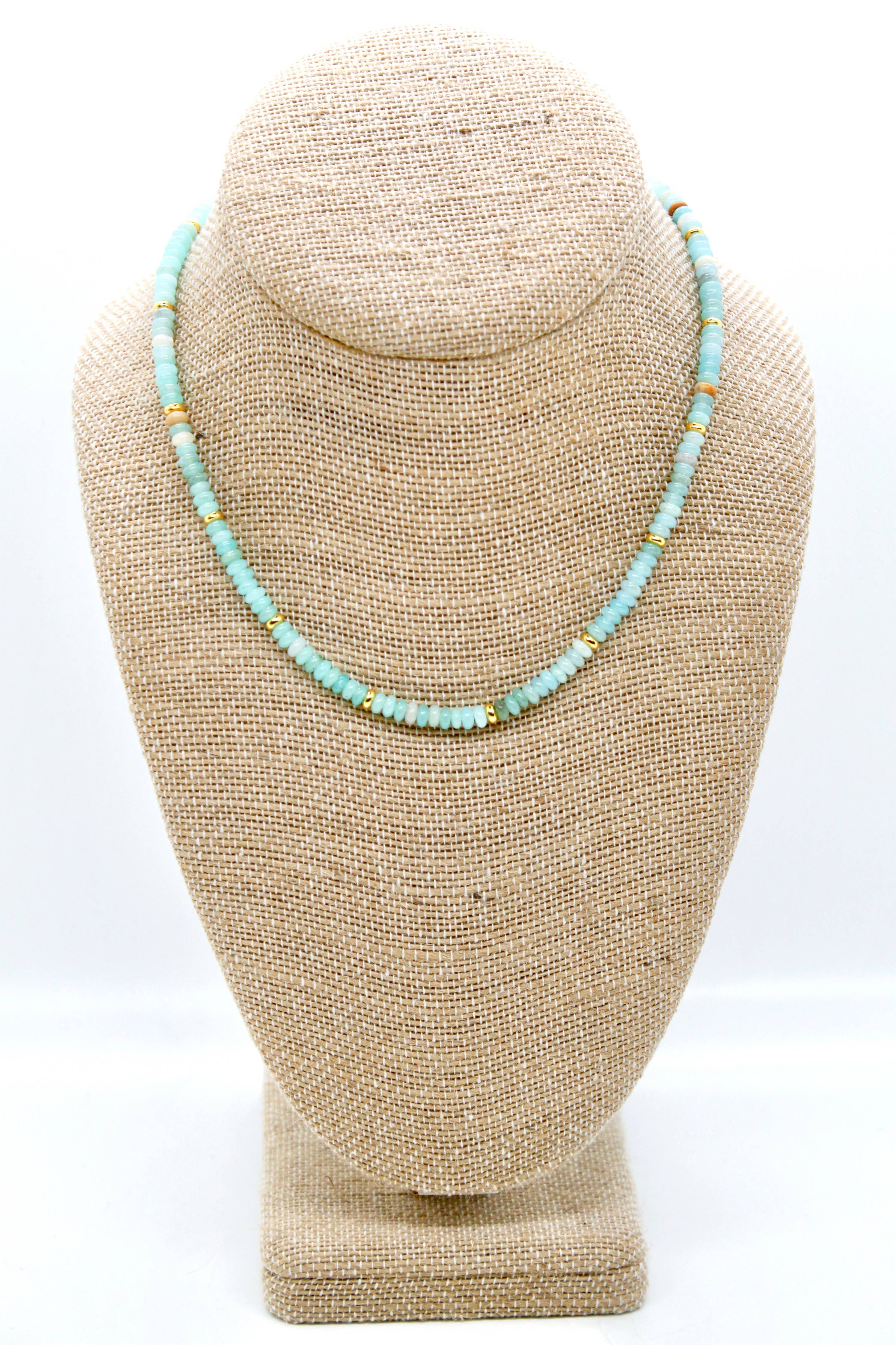 Amazonite + Gold Necklace - NC-503G