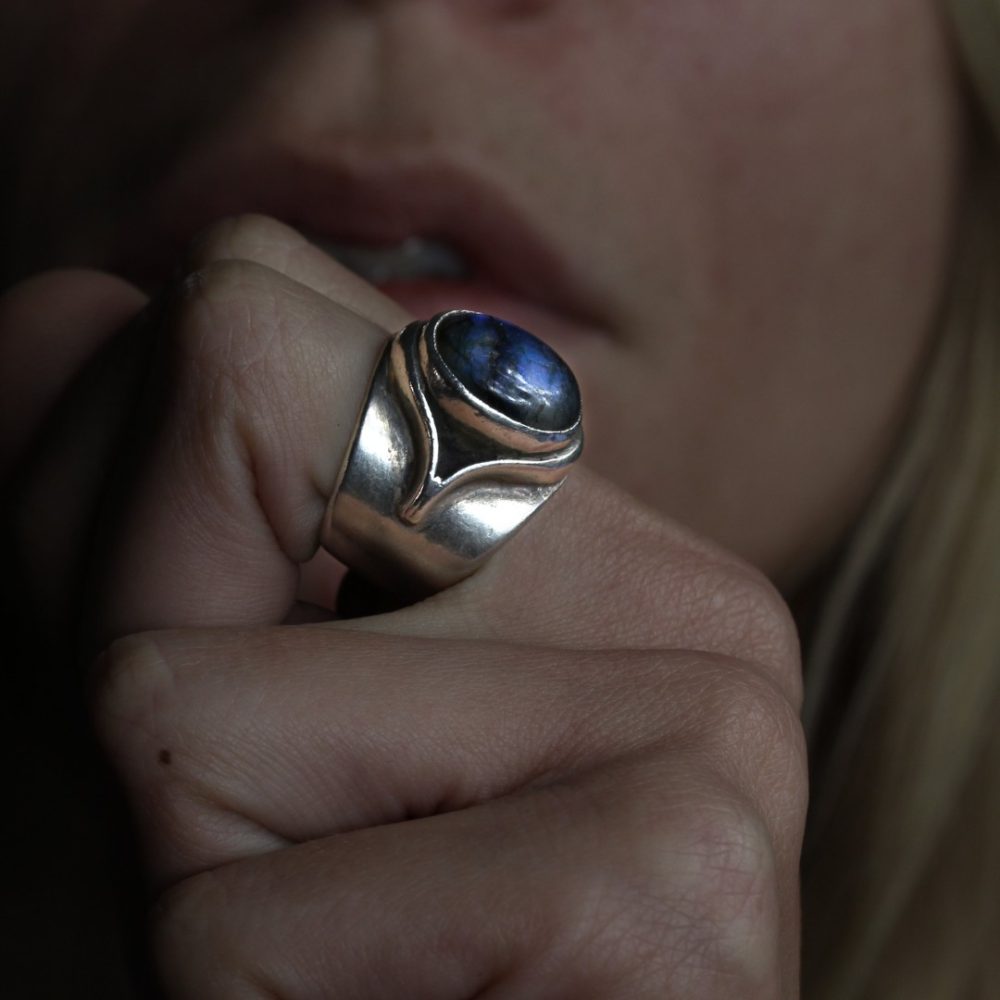 Juno Labradorite Silver Ring by Break-a-Stone